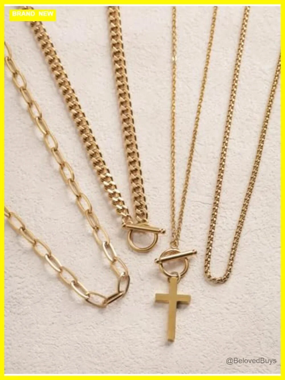 Layered Cross Choker Necklace Stainless Steel Gothic Punk Emo